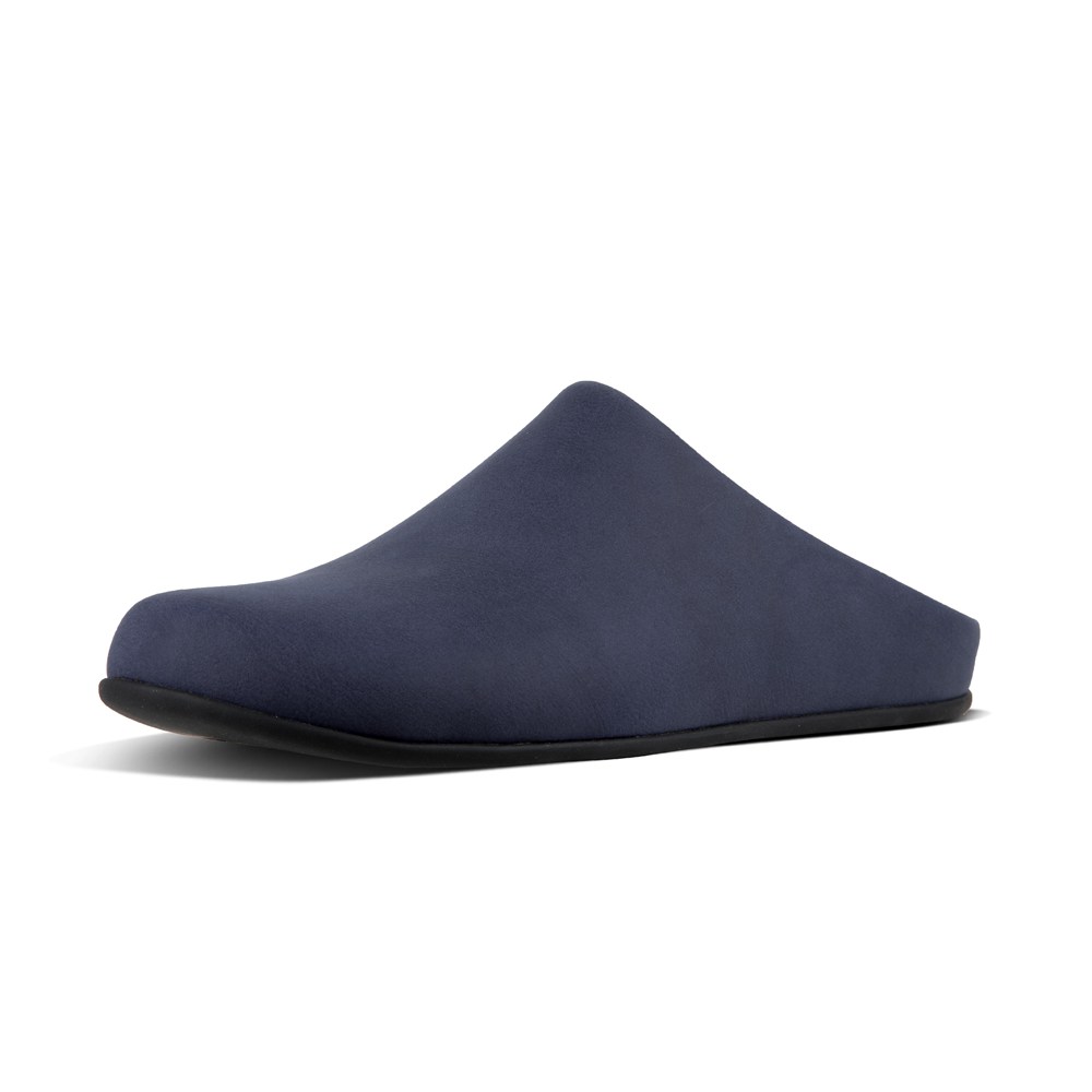 Fitflop Man Slippers Navy - Shove Leather Mule - KA3875416